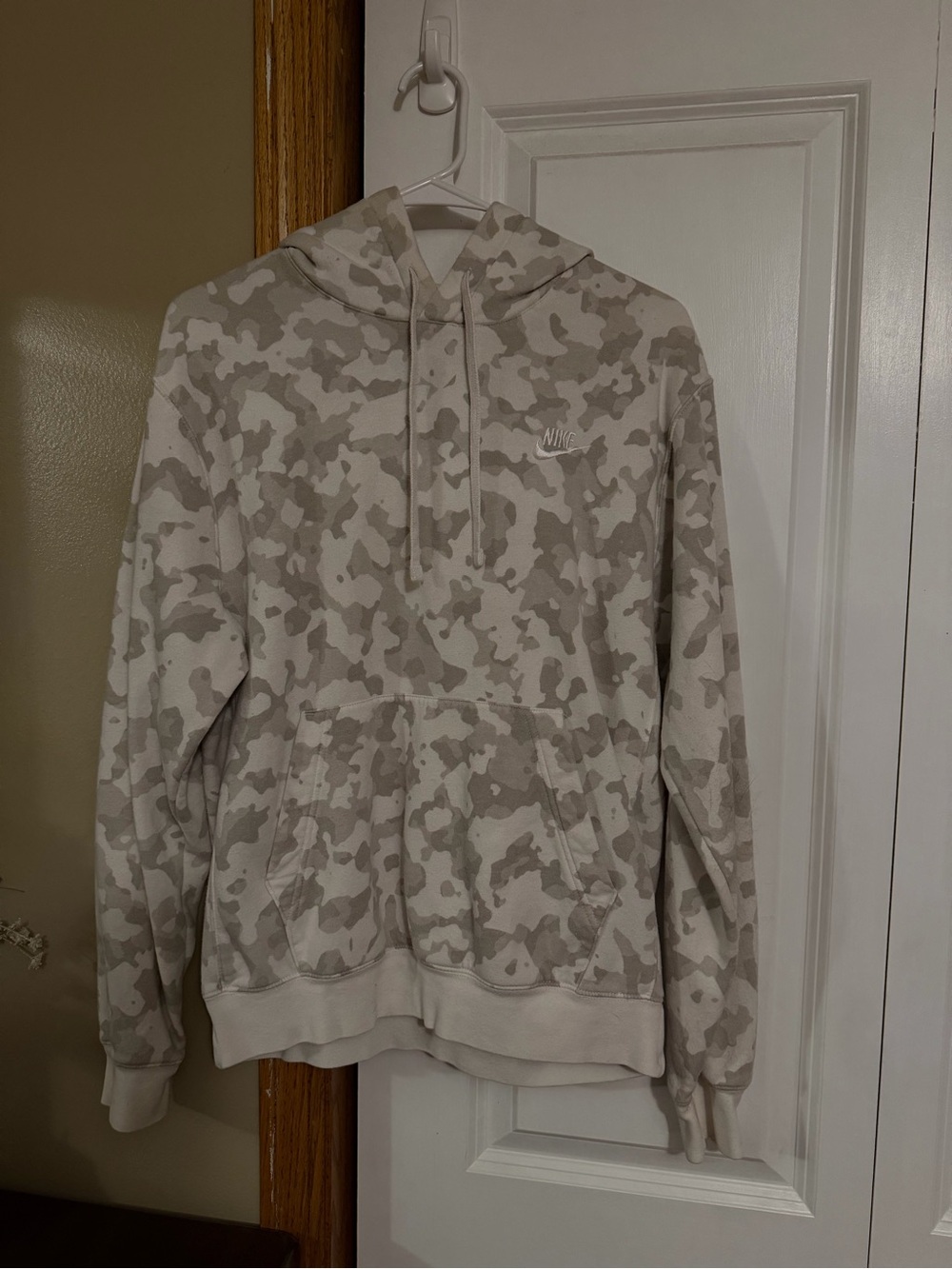 Nike Men’s Beige Camo Crewneck Hoodie